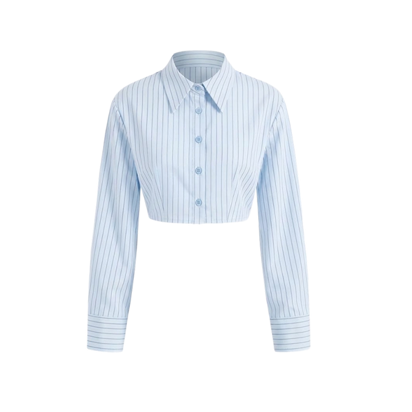 Elara Voss Mist Precision Crop Shirt