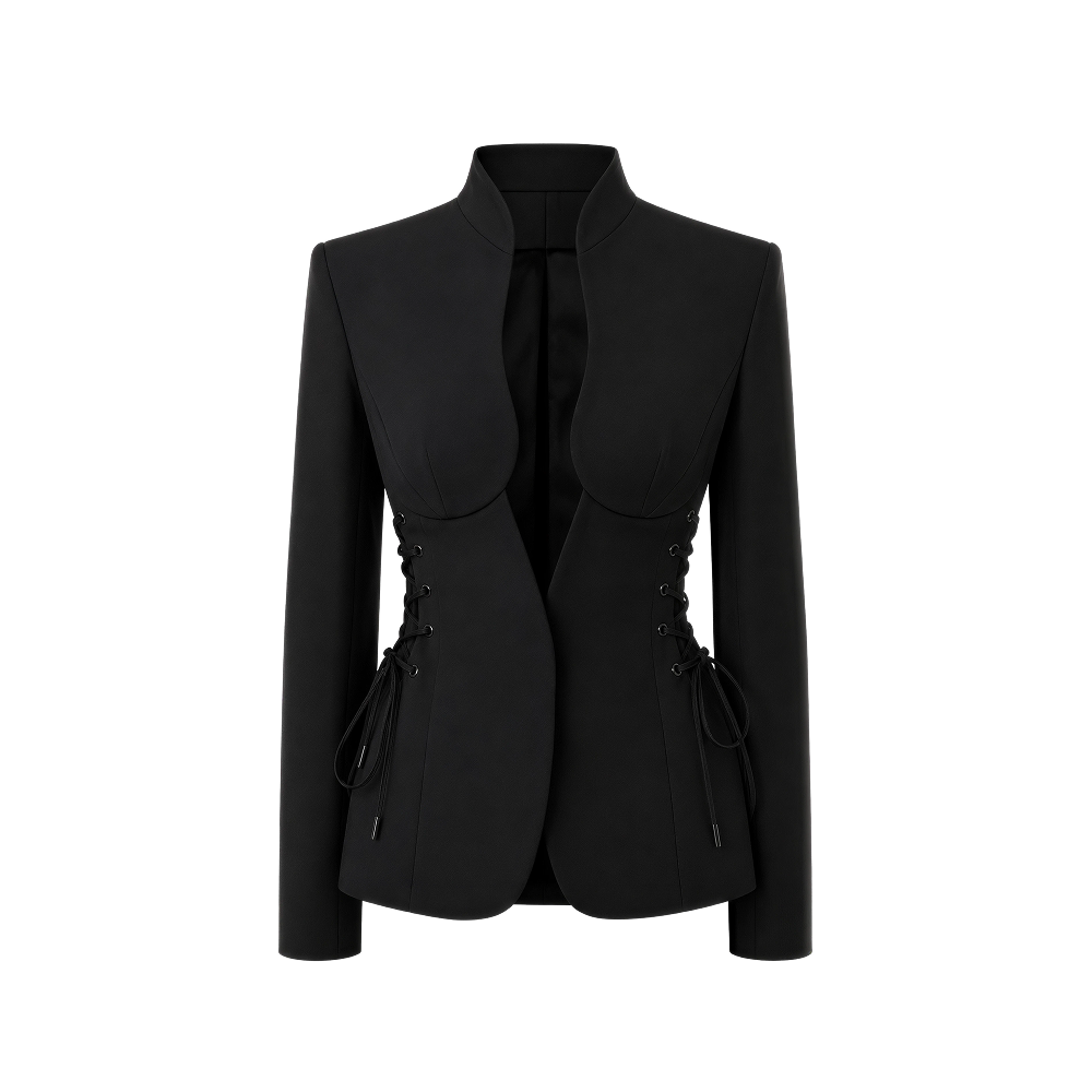 Elara Voss Montreux Sculpted Noir Black Blazer