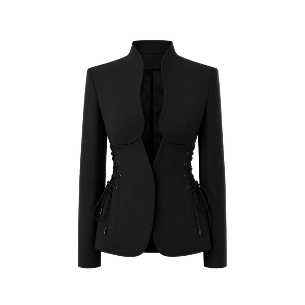 Elara Voss Montreux Sculpted Noir Black Blazer