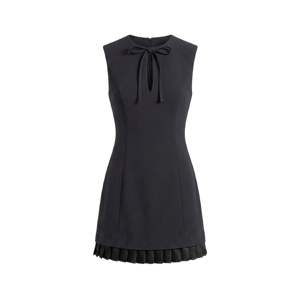 Elara Voss Noelle Bow Balck Dress