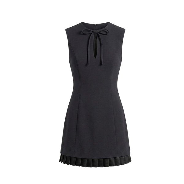 Elara Voss Noelle Bow Balck Dress