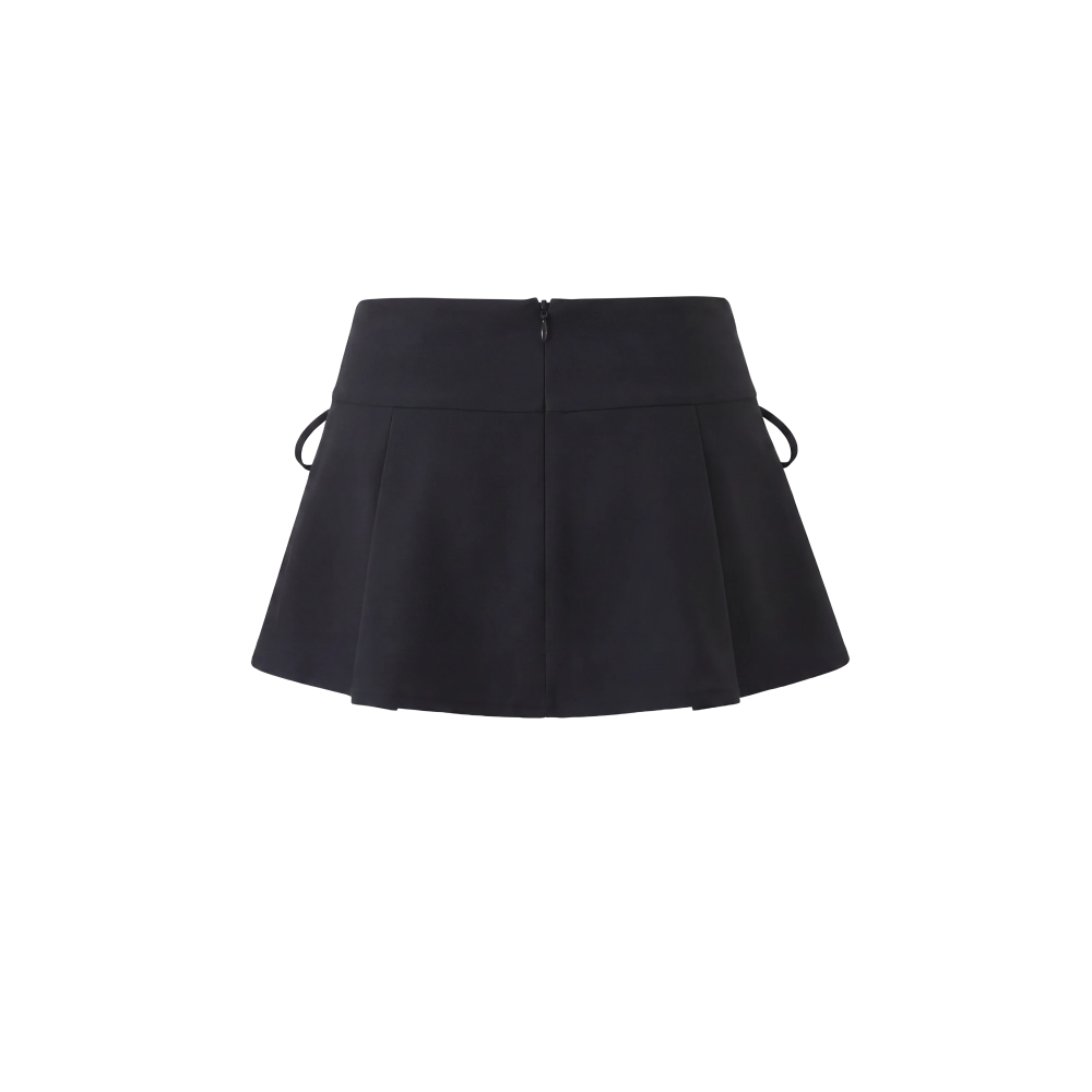 Elara Voss Noir Bow Mini Skirt
