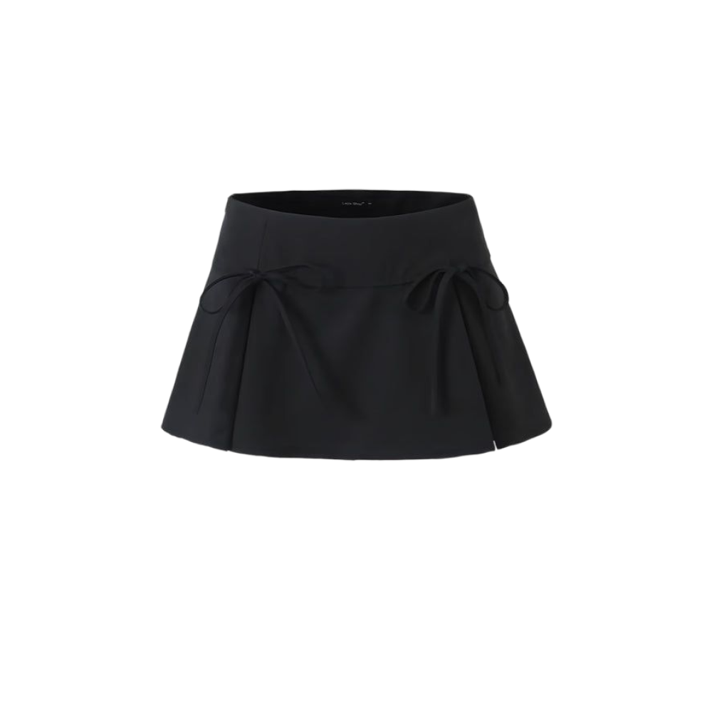Elara Voss Noir Bow Mini Skirt