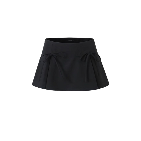 Elara Voss Noir Bow Mini Skirt