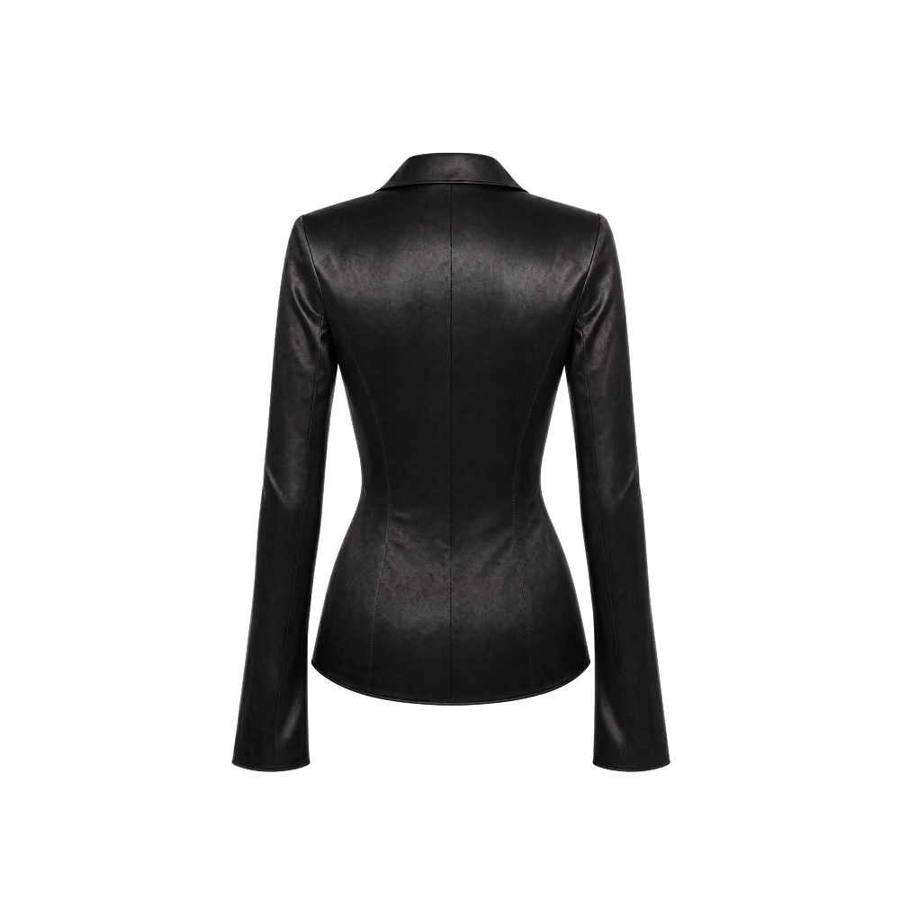 Elara Voss Noire Sculpt Noir Satin Shirt