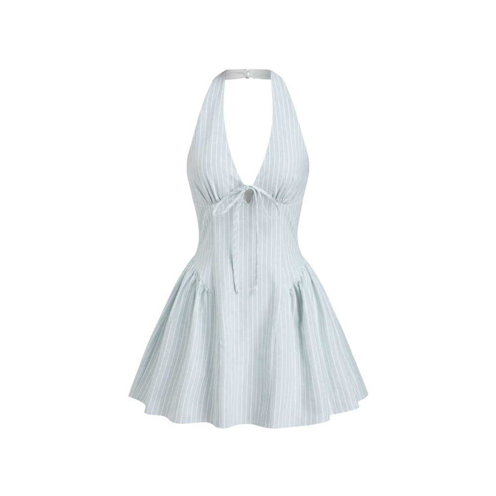 Elara Voss Seraphine Halter Mini Dress