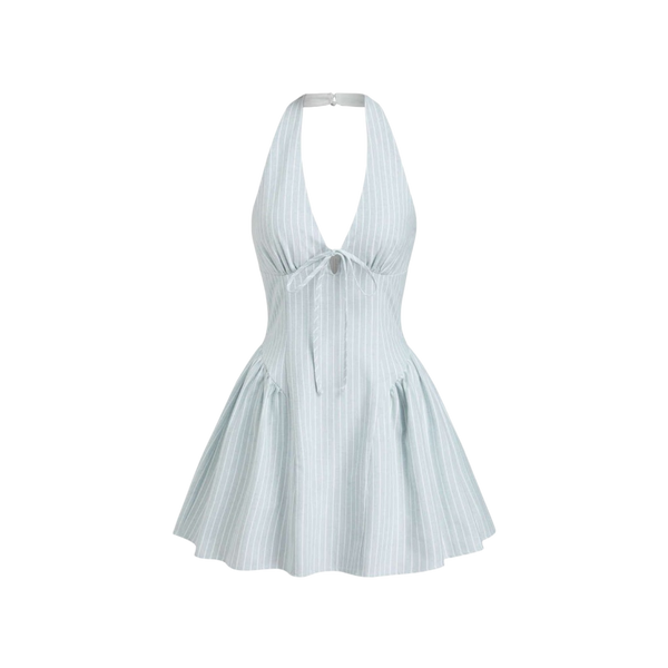Elara Voss Seraphine Halter Mini Dress