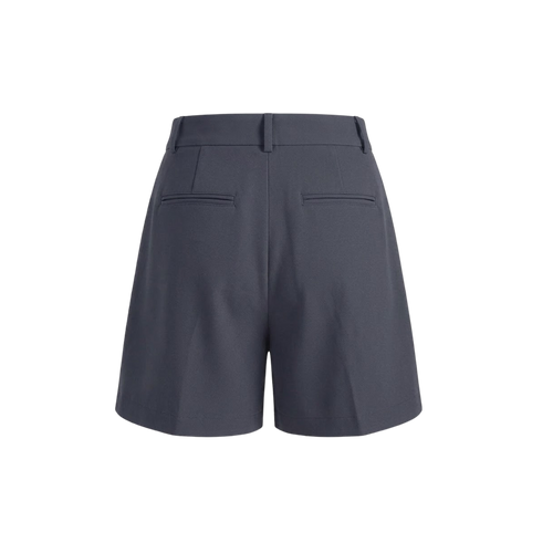 Elara Voss Slate Pleated Tailored Shorts