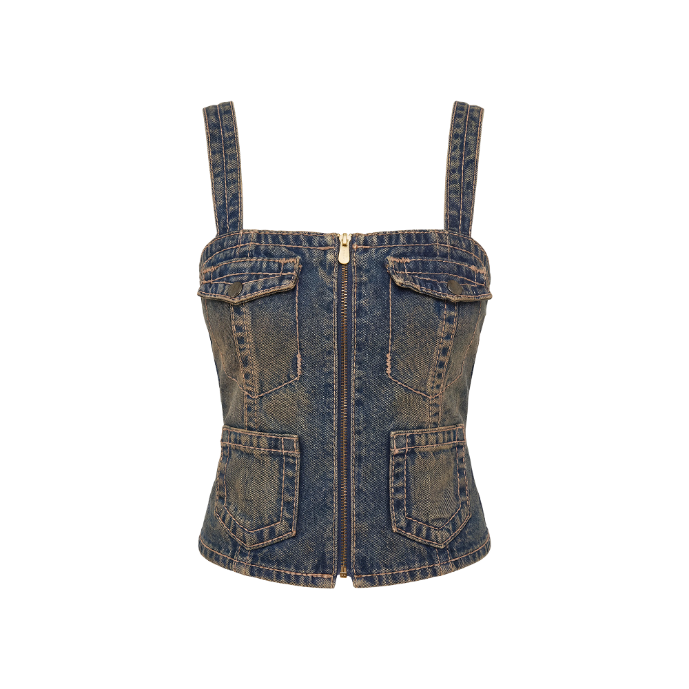 Elara Voss Estelle Denim Bustier