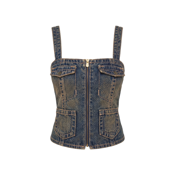 Elara Voss Estelle Denim Bustier