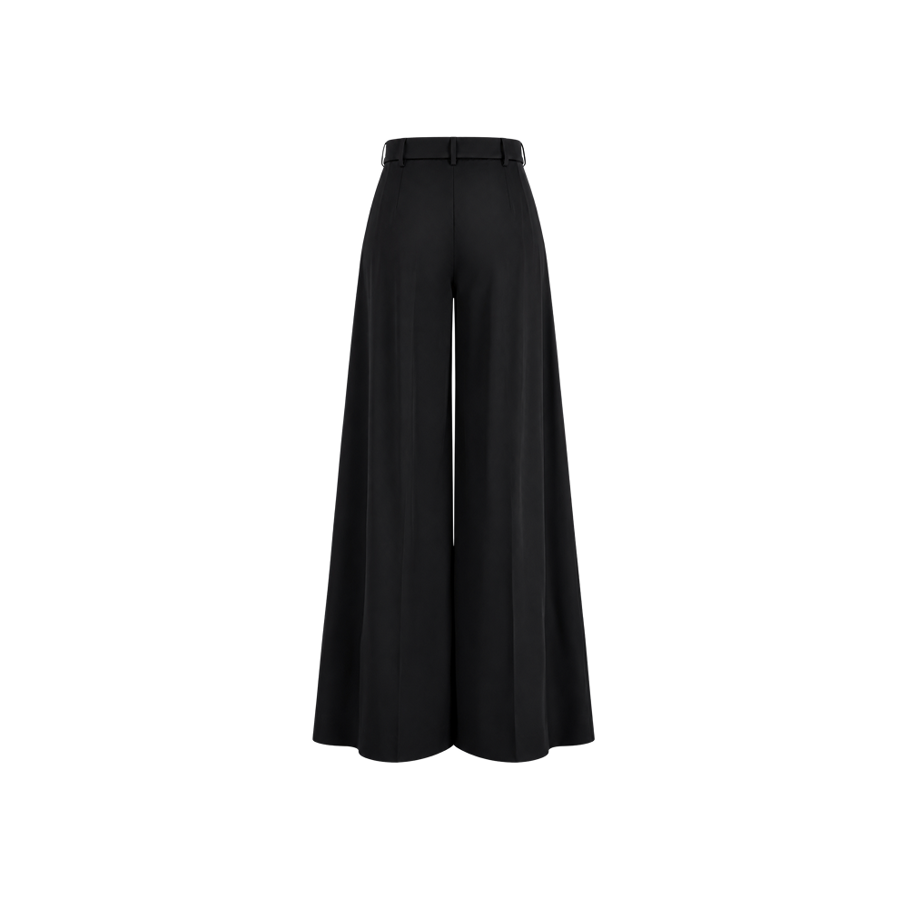 Elara Voss Solene Draped Noir Black Trouser