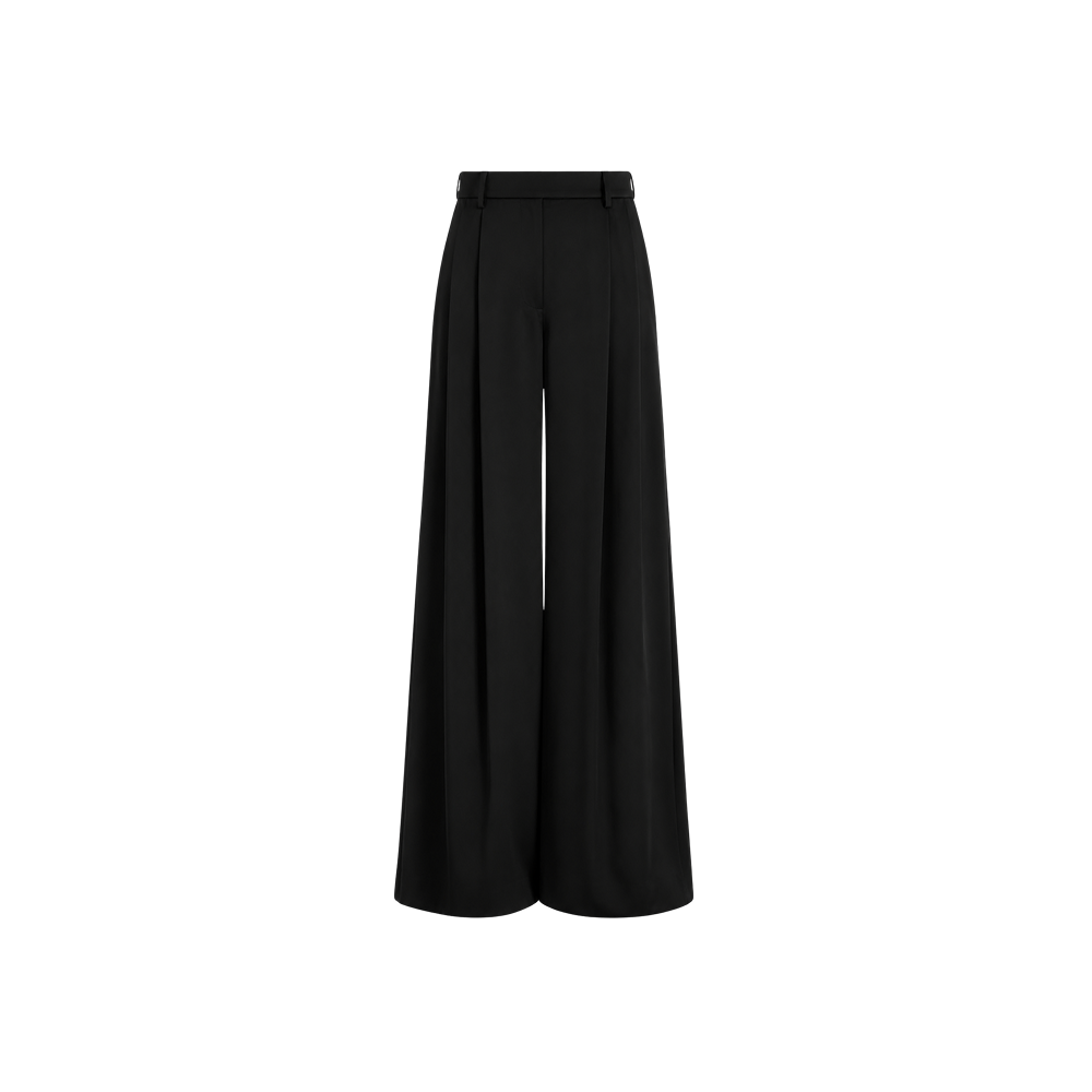 Elara Voss Solene Draped Noir Black Trouser
