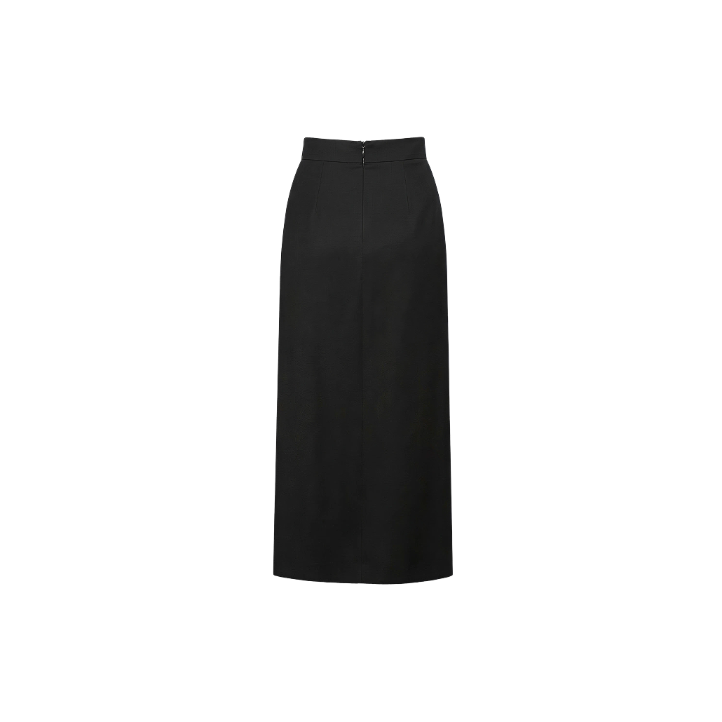 Elara Voss Tailored Column Black Skirt