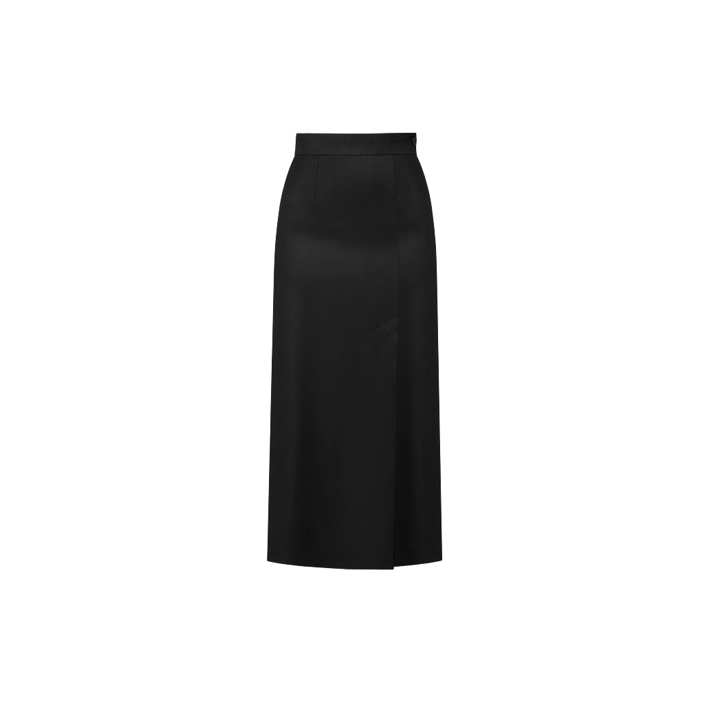 Elara Voss Tailored Column Black Skirt