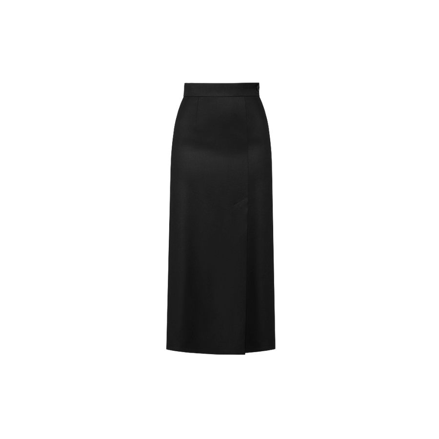 Elara Voss Tailored Column Black Skirt