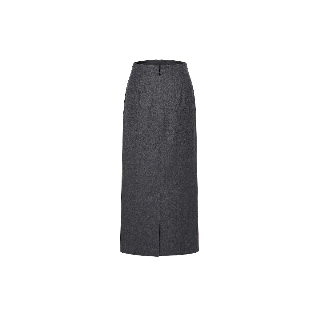 Elara Voss Tailored Column Gray Skirt
