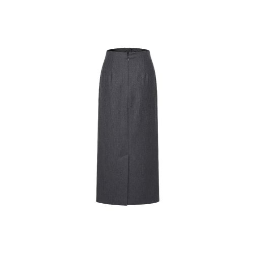 Elara Voss Tailored Column Gray Skirt