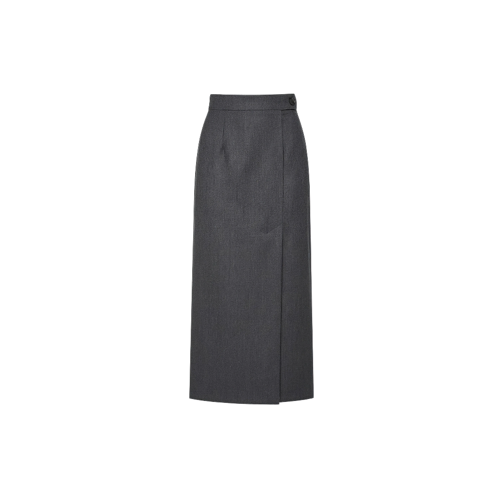 Elara Voss Tailored Column Gray Skirt