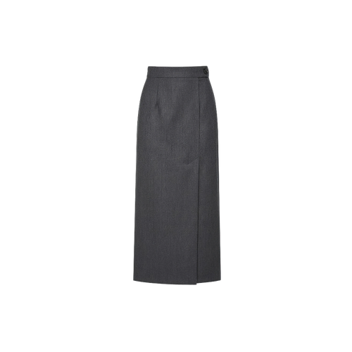 Elara Voss Tailored Column Gray Skirt