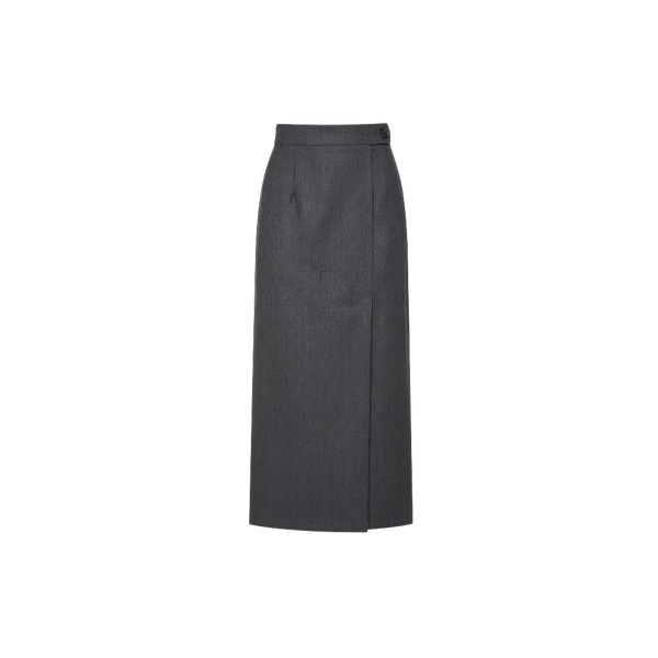 Elara Voss Tailored Column Gray Skirt