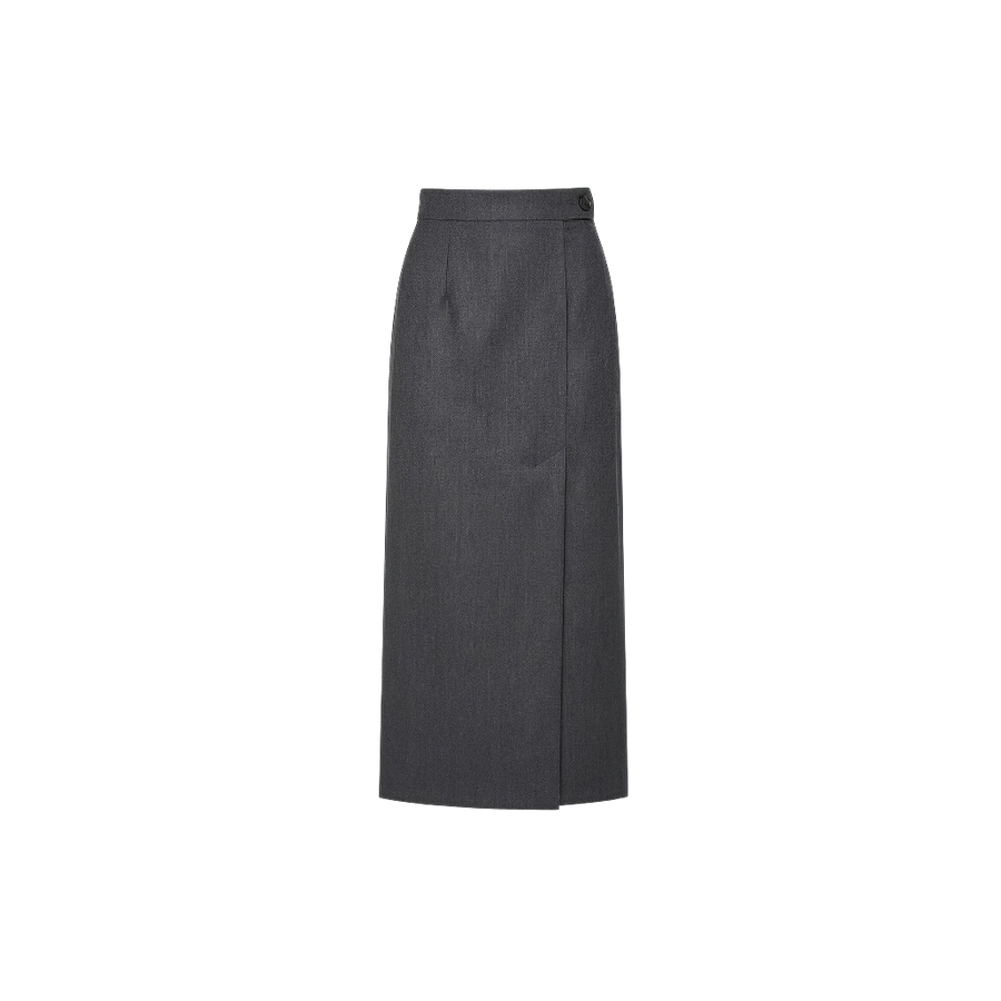 Elara Voss Tailored Column Gray Skirt