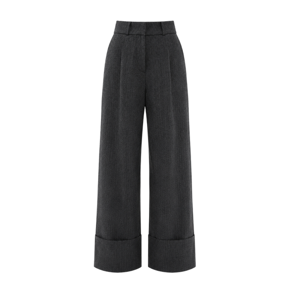 Elara Voss Valence Charcoal Wide-Leg Trousers