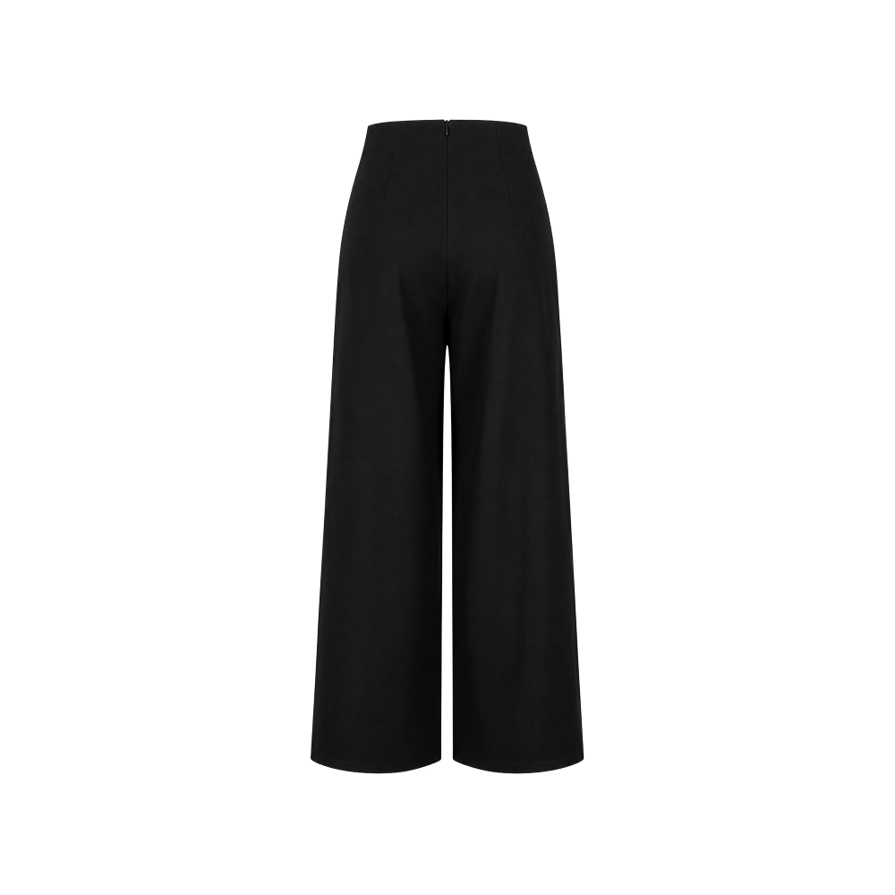 Elara Voss Valence Pleated Black Trouser