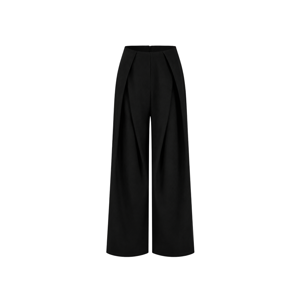 Elara Voss Valence Pleated Black Trouser