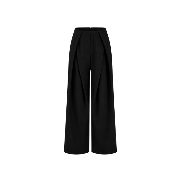 Elara Voss Valence Pleated Black Trouser
