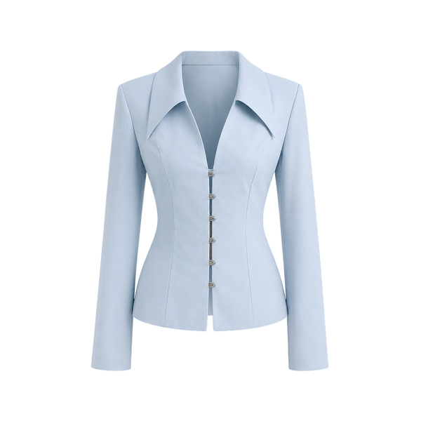 Elara Voss Valentina Powder Blue Tailored Blazer