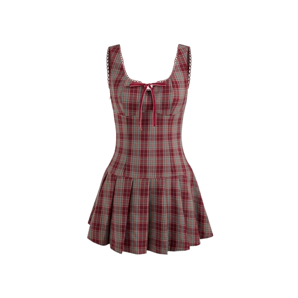 Elara Voss Verona Check Mini Dress