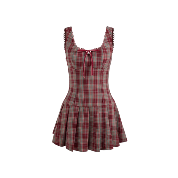 Elara Voss Verona Check Mini Dress