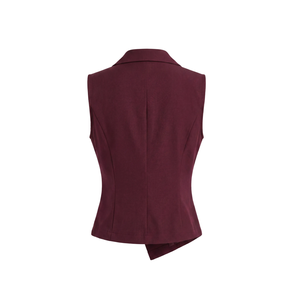 Elara Voss Vivienne Maroon Asymmetric Top