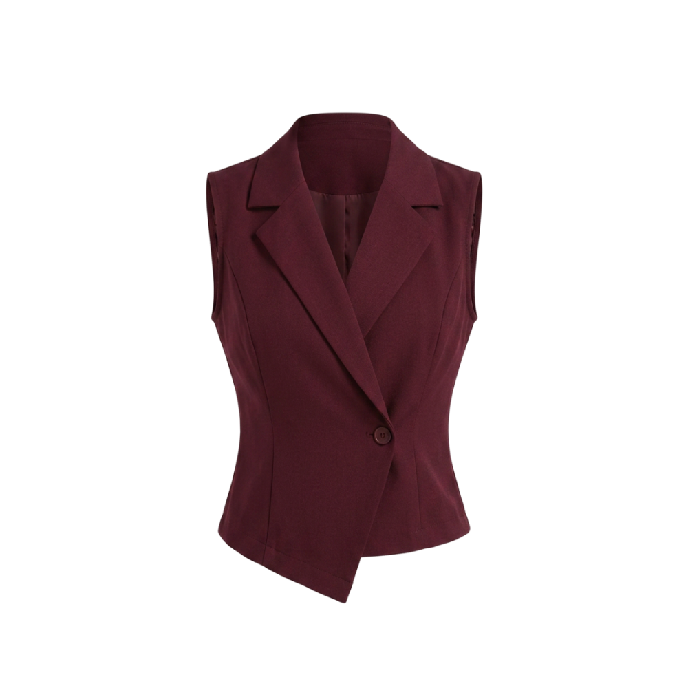 Elara Voss Vivienne Maroon Asymmetric Top