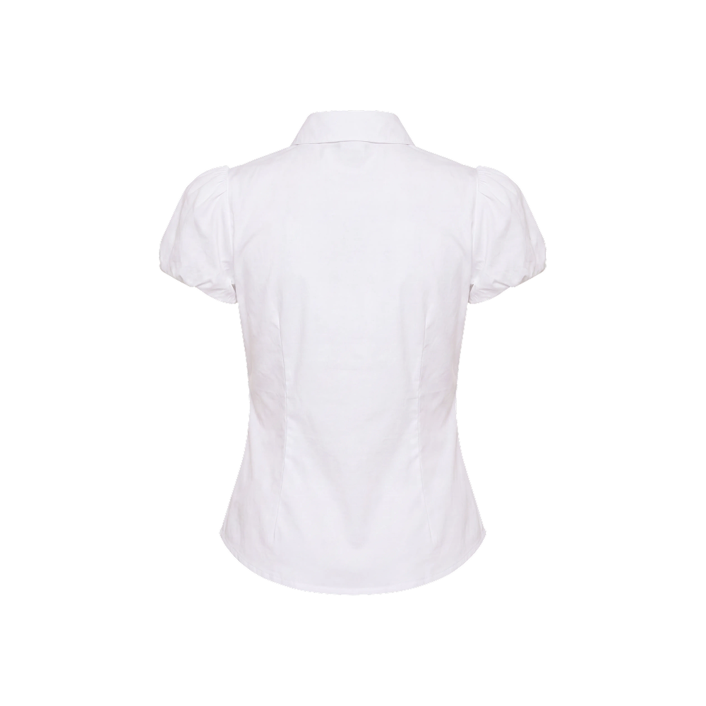 Elara Voss Camille White Puff Sleeve
