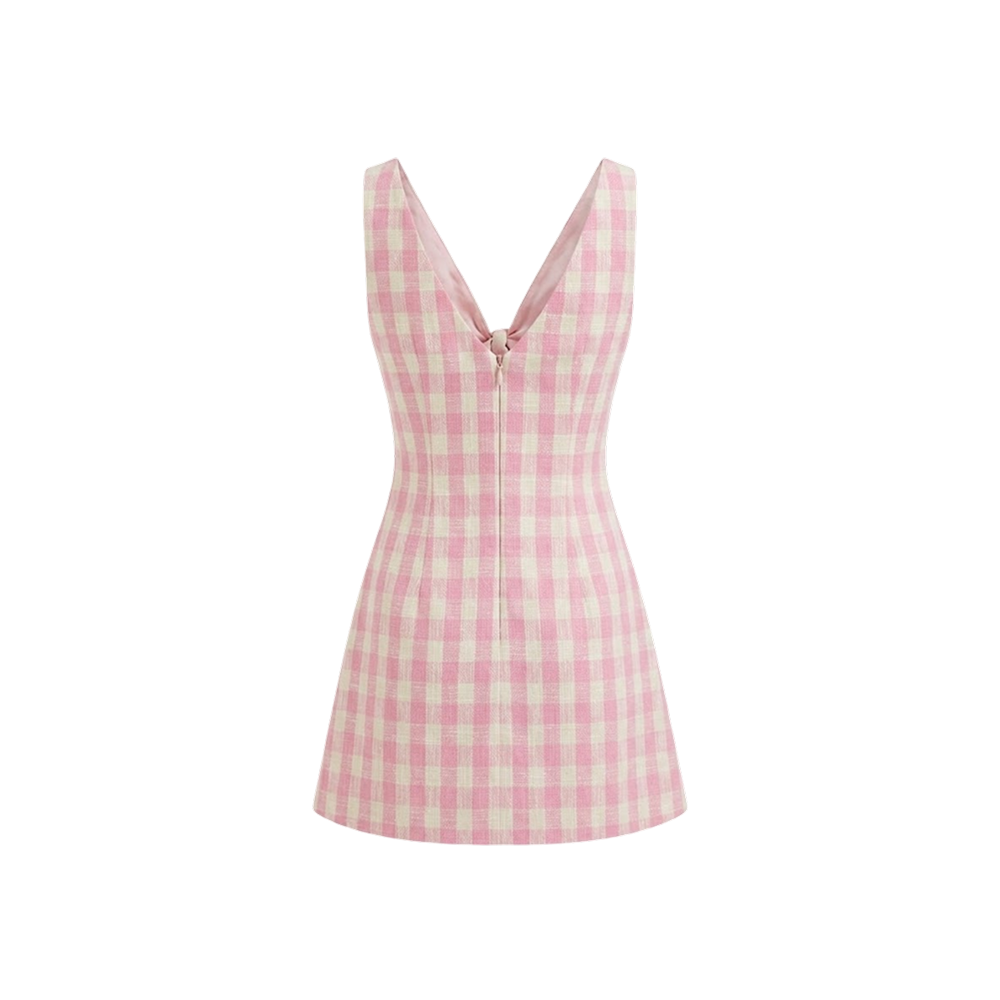Elara Voss Rosalie Gingham Bow Mini Dress