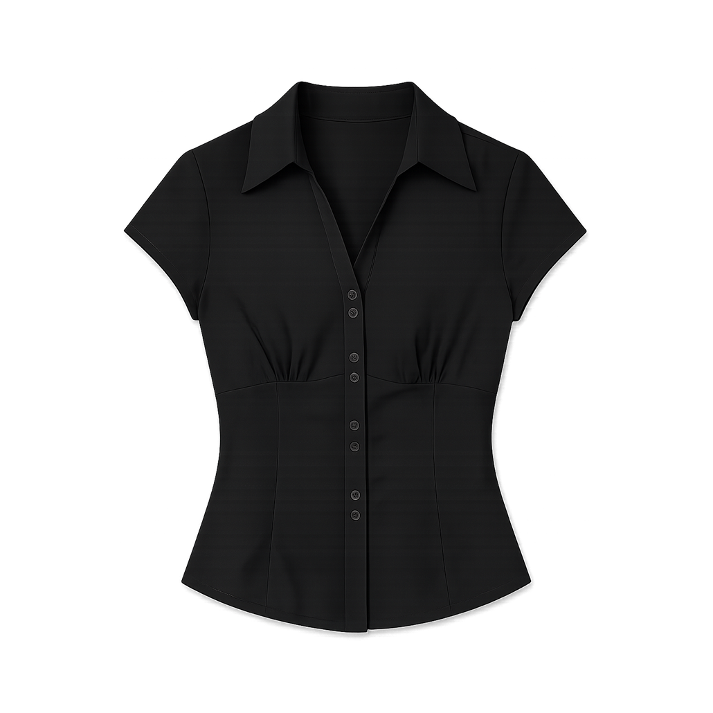 Margot Cinched Noir Black Shirt