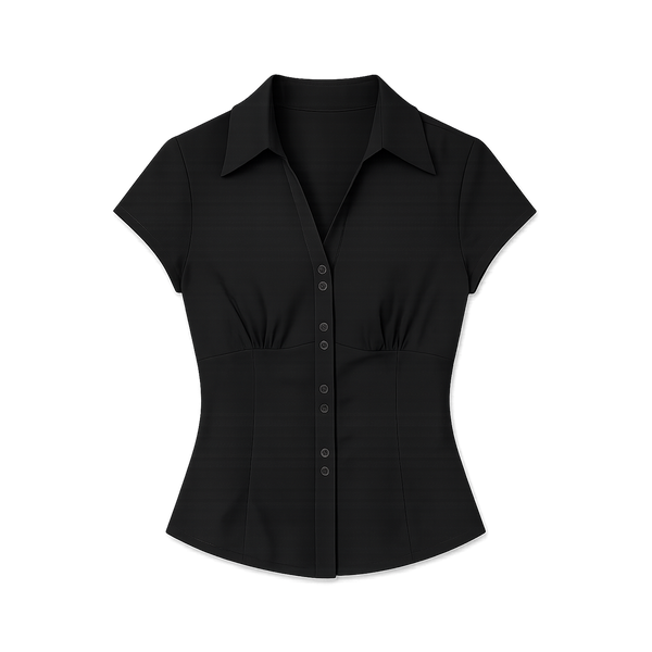 Margot Cinched Noir Black Shirt