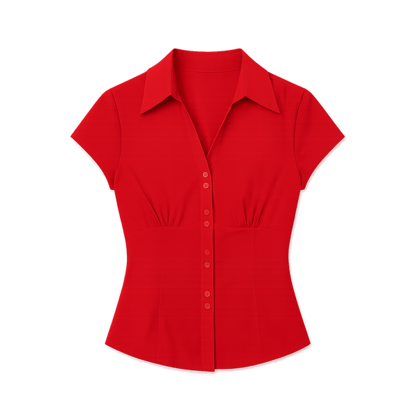 Margot Cinched Scarlet Red Shirt