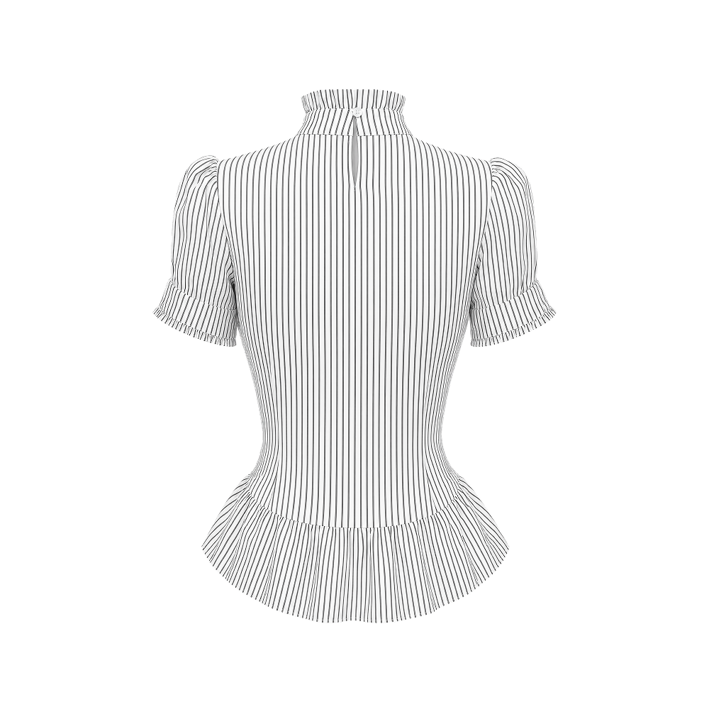 Elara Voss Celeste Ruffle Shirt